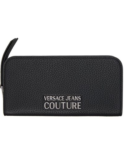 Versace Jeans Couture Portefeuille noir à ferrure à logo