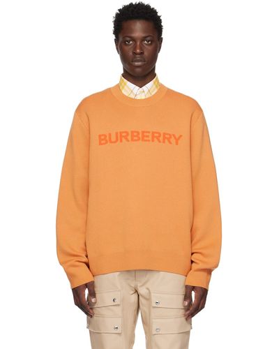 Burberry Pull à logo en intarsia - Orange