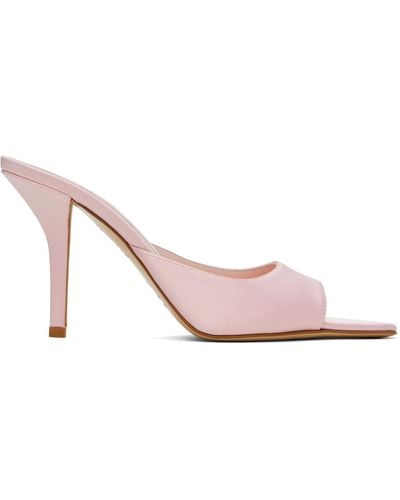 Gia Borghini Giaborghini Pink Perni 04 Satin Heeled Sandals - Black