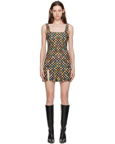 STAUD Multicolor 'le Sable' Minidress - Black