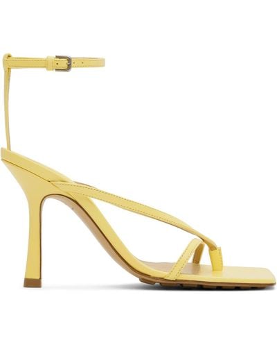 Bottega Veneta Yellow Stretch Sandals - Metallic