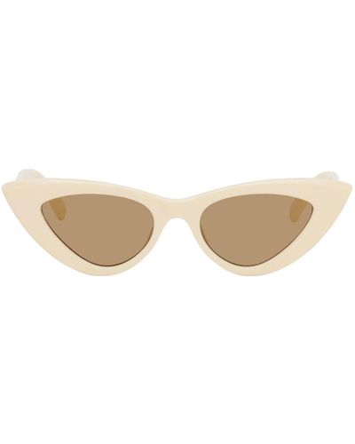 Le Specs Lunettes de soleil Hypnosis blanc cassé - Noir