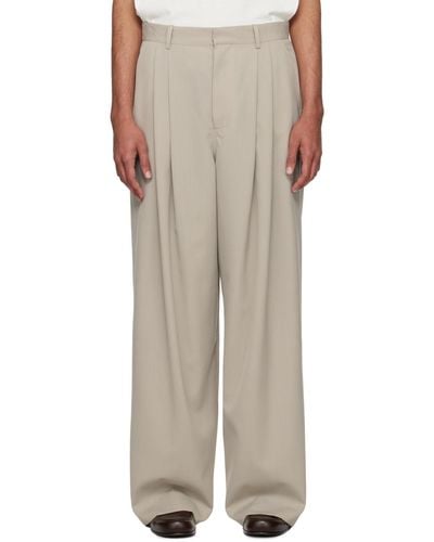 The Row Grey Berto Trousers - Natural