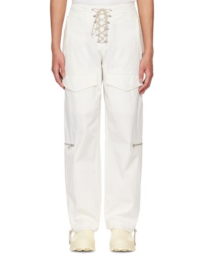 Dion Lee Off-white Hiking Cord Cargo Trousers