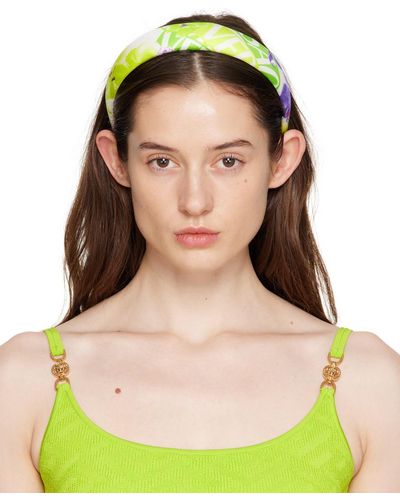 Versace White & Green Padded Headband
