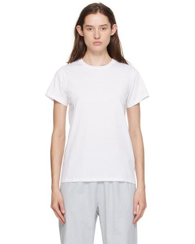 Baserange ホワイト クルーネックtシャツ
