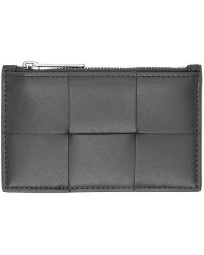 Bottega Veneta Cassette Zippered Card Holder - Grey