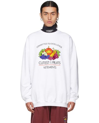 Vetements ホワイト Cutest Of The Fruits スウェットシャツ