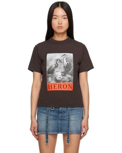 Heron Preston ブラウン Heron Tシャツ - ブラック