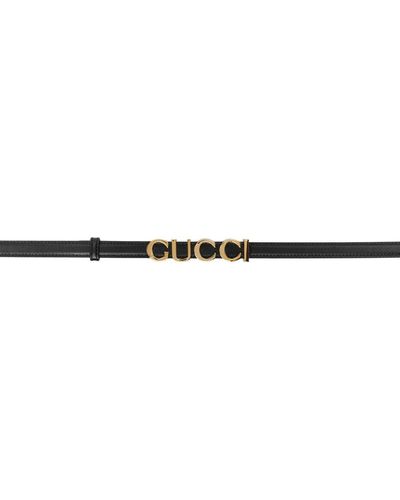 Gucci Black Thin Belt