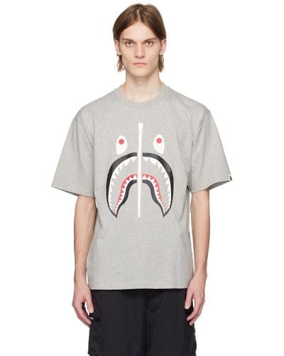 A Bathing Ape Grey Shark T-shirt