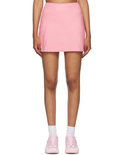 GIRLFRIEND COLLECTIVE Jupe-short rose à taille haute