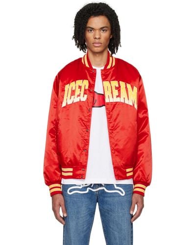 ICECREAM Embroide Bomber Jacket - Red