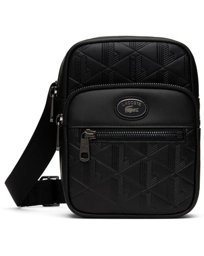 Lacoste Monogram Print Small Crossbody Bag - Black