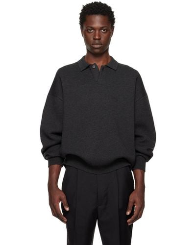 Fear Of God Black Button Placket Polo