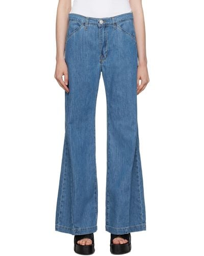 FRAME Blue 'le baggy Palazzo' Jeans