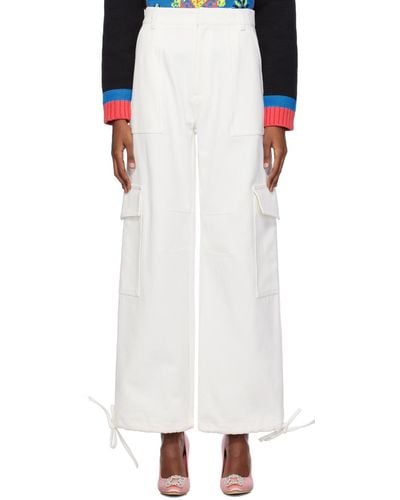 Moschino White Embroidered Jeans