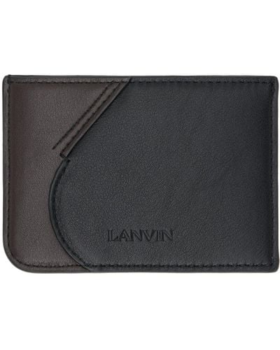 Lanvin &ブラウン エンボスロゴ カードケース - ブラック