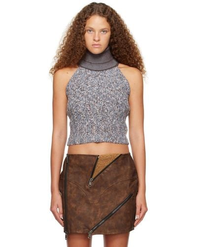 ANDERSSON BELL Fluffy Tank Top - Brown