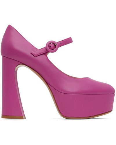 Gianvito Rossi Chaussures charles ix à talon bottier roses - Violet