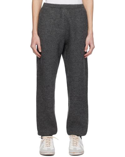 AURALEE Pantalon de survêtement gris en tricot meulé - Noir