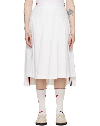 Thom Browne Thom E Pleated Midi Skirt - White