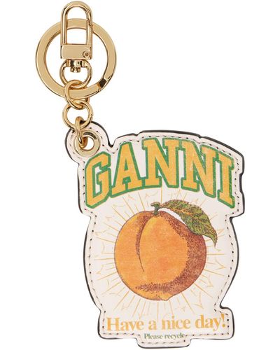 Ganni Porte-clés blanc cassé à image - Multicolore