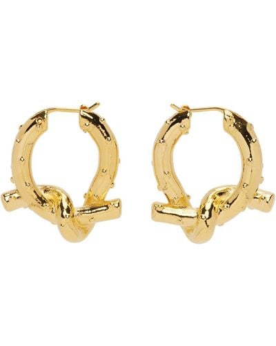 Acne Studios Gold Knot Earrings - Black