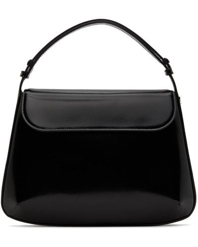 Courreges Medium Sleek Leather Bag - Black