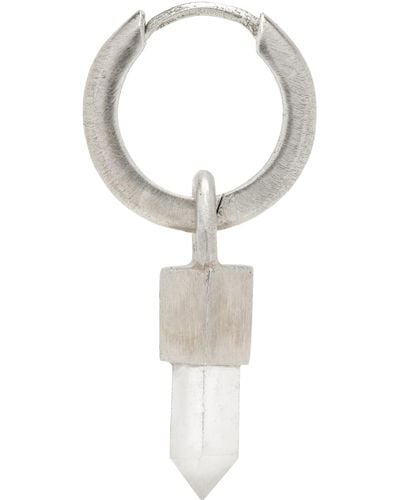 Parts Of 4 Boucle d'oreille à anneau unique argentée à pendentif en quartz - Multicolore