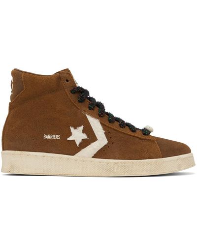 Converse Brown Barriers Edition Pro Leather Sneakers - Multicolor