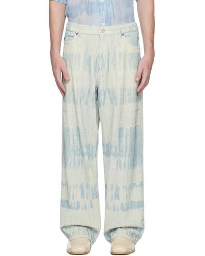 Our Legacy Blue Vast Cut Trousers - White