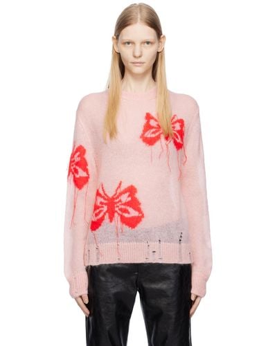 Acne Studios Pink Butterfly Sweater