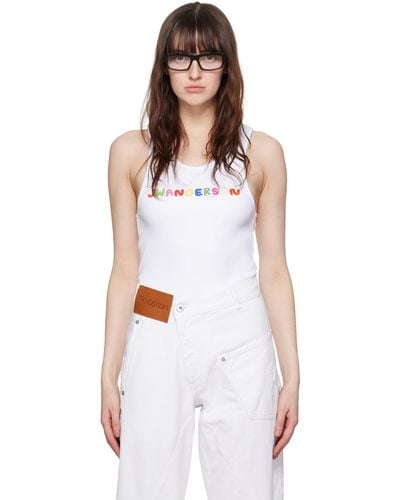 JW Anderson Embroidered Tank Top - White