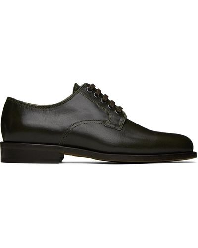 Lemaire Gray Casual Square Derbys - Black