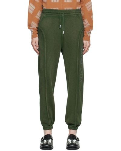 Eckhaus Latta Pantalon de survêtement vert à logo contrecollé