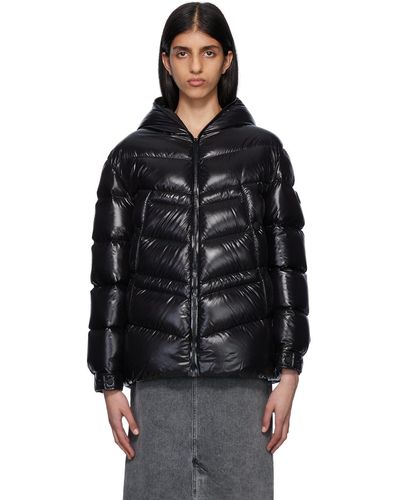 Moncler Blouson clair noir rembourré en duvet