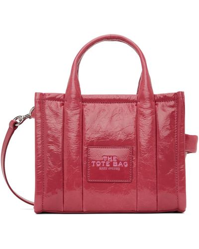 Marc Jacobs Pink 'the Shiny Crinkle Small' Tote - Red