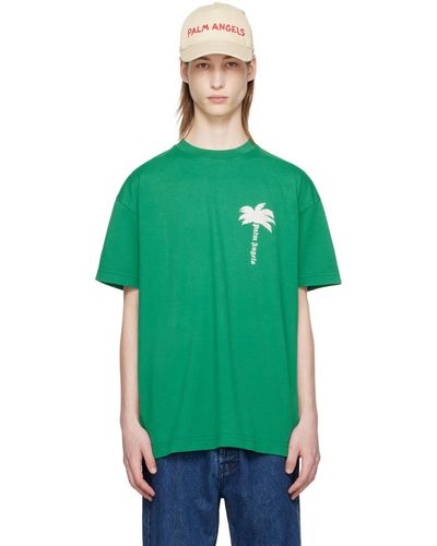 Palm Angels T-shirt vert à logo modifié