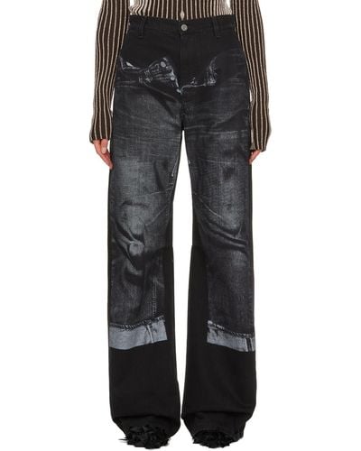 Jean Paul Gaultier Black Trompe L'oeil Jeans