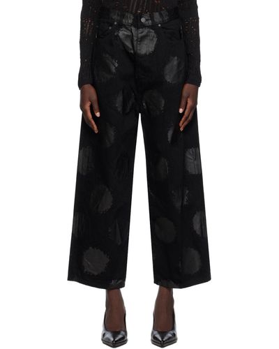 Y's Yohji Yamamoto Printed Jeans - Black