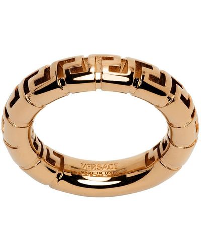 Versace Gold Greek Key Ring - Metallic