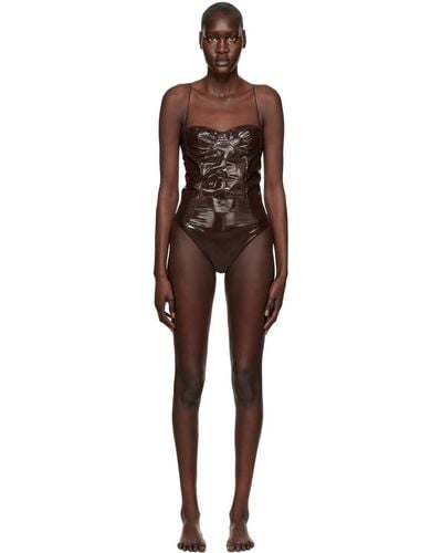 Oséree Brown Balconette Swimsuit - Black