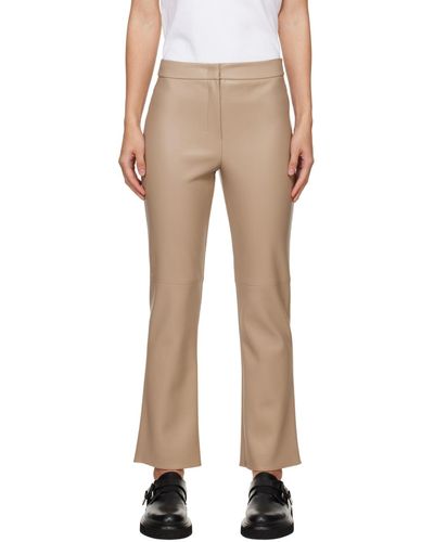Max Mara Beige Sublime Faux-leather Trousers - Natural