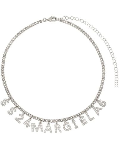 MM6 by Maison Martin Margiela Silver Charm Letters Necklace - Metallic