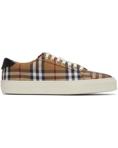 Burberry Vintage Check Canvas & Leather Trainer - Brown