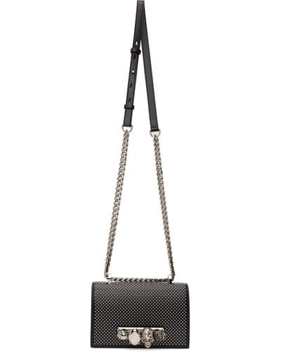 Alexander McQueen Black Studded Mini Jewelled Satchel Bag