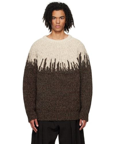 Bottega Veneta Brown Graphic Sweater - Black