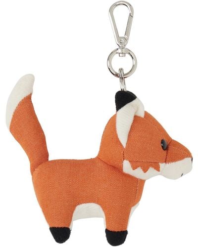 Maison Kitsuné Orange & White Medium Fox Keychain