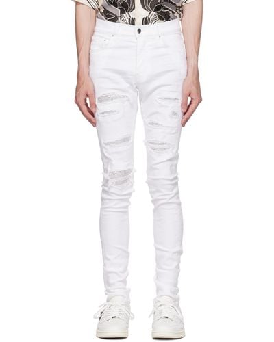Amiri Crystal Thrasher Jeans - White
